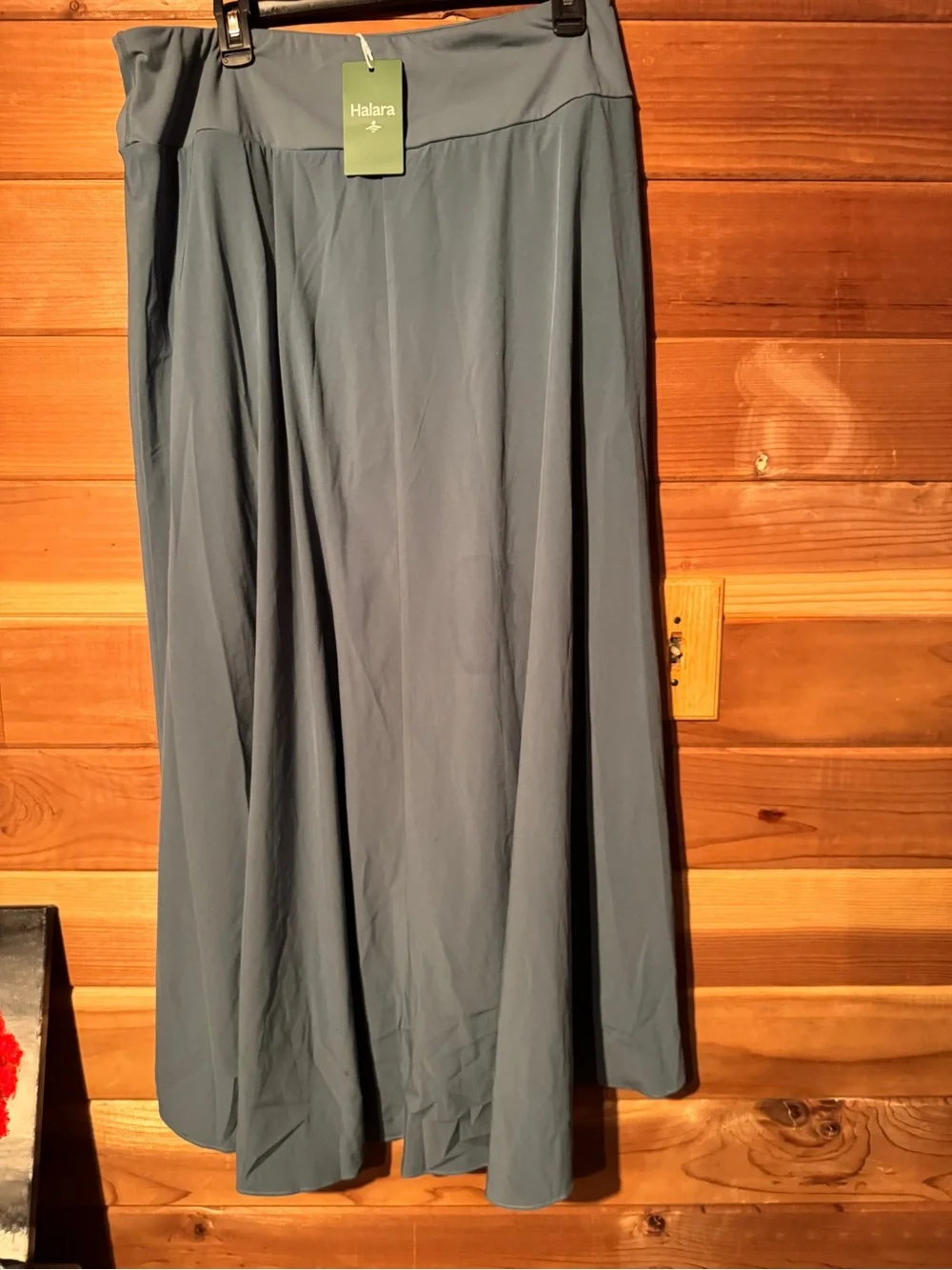 HALARA Slate Blue Maxi Skirt with Draped Front - Picture 2 of 3